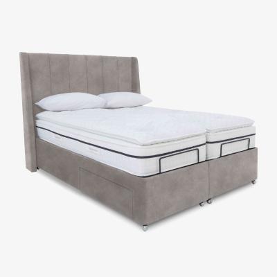 Furniture Village E-Motion Akira Dual Adjustable Divan Base with Headboard - King Size - Dapple Oyster