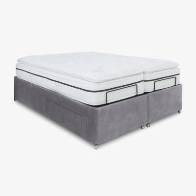Furniture Village E-Motion Dual Adjustable Divan Base With 2 Drawers with Massage Function - Super King - Aston Steel