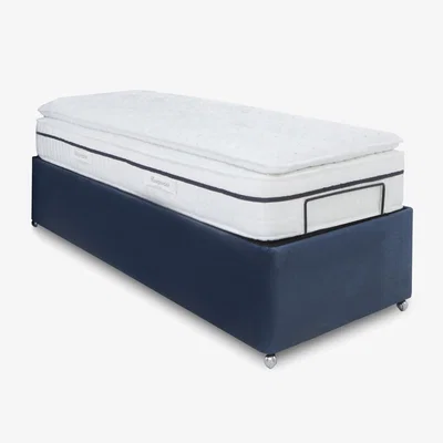 Furniture Village E-Motion Dual Adjustable Ottoman Divan Base with Massage Function - Single - Granite Blue