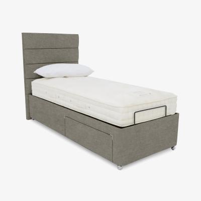 Furniture Village E-Motion Natsu Dual Adjustable Divan Base With 2 Drawers with Massage Function and Headboard - Single - Warm Onyx