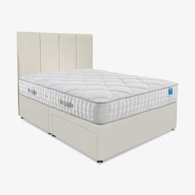 Furniture Village Sleep Story - Memory Luxe Divan Set With 2 Drawer Storage - Double - Plush Ecru