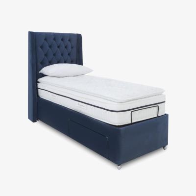 Furniture Village E-Motion Zen Adjustable Divan Base with Headboard - Single - Granite Blue