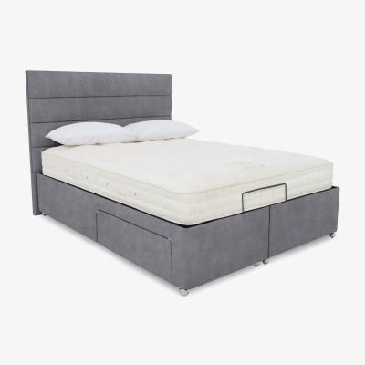 Furniture Village E-Motion Natsu Adjustable Divan Base with Headboard - King Size - Aston Steel