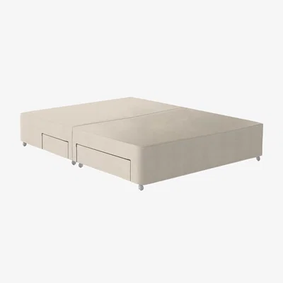 Furniture Village Vispring - De Luxe Divan Base - Double - Chain Weave Fawn
