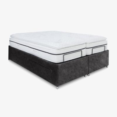 Furniture Village E-Motion Dual Adjustable Divan Base With 4 Drawers with Massage Function - Super King - Daytona Coal