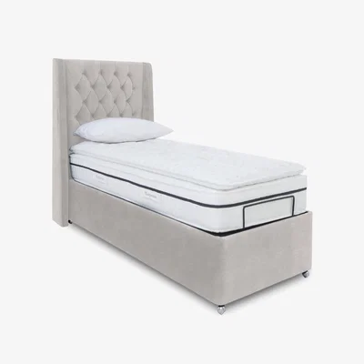Furniture Village E-Motion Zen Dual Adjustable Ottoman Divan Base with Massage Function and Headboard - Single - Aston Linen