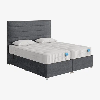 Furniture Village Sleep Story - Natural Comfort Adjustable Soft Divan Bed With 2 Drawer Storage - Super King - Earl Grey