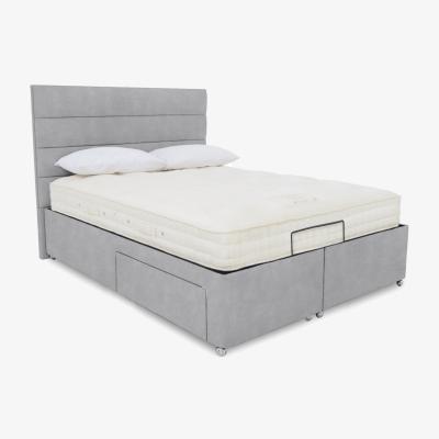 Furniture Village E-Motion Natsu Adjustable Divan Base With 4 Drawers with Headboard - King Size - Aston Silver