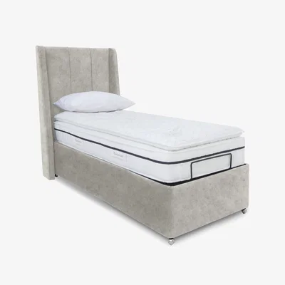 Furniture Village E-Motion Akira Dual Adjustable Ottoman Divan Base with Massage Function and Headboard - Single - Sage