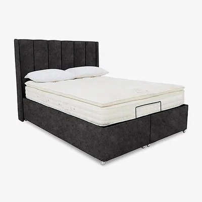 Furniture Village E-Motion Ryo Adjustable Ottoman Divan Base with Headboard - King Size - Daytona Coal