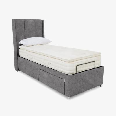 Furniture Village E-Motion Ryo Adjustable Divan Base with Headboard - Single - Daytona Pebble