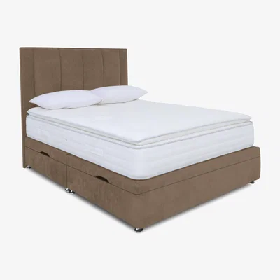 Furniture Village Sleep Story - Pocket Pillowtop Manual Side Ottoman Divan Set - Small Double - Lace Caramel