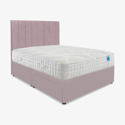 Furniture Village Sleep Story - Luxury Firm Divan Set With 2 Drawer Storage - Small Double - Plush Lilac