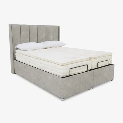 Furniture Village E-Motion Ryo Dual Adjustable Ottoman Divan Base with Headboard - King Size - Daytona Stone