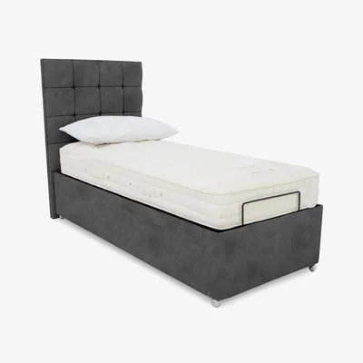 Furniture Village E-Motion Kaito Dual Adjustable Ottoman Divan Base with Massage Function and Headboard - Single - Dapple Mink