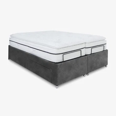 Furniture Village E-Motion Dual Adjustable Divan Base With 4 Drawers - King Size - Dapple Mink