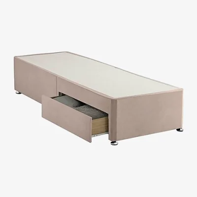 Furniture Village Silentnight - Divan Base With 2 Drawers - Single - Luxury Dusty Pink