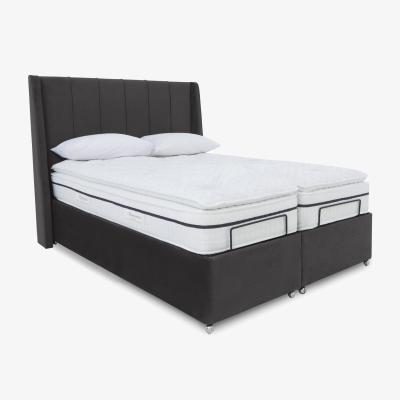 Furniture Village E-Motion Akira Dual Adjustable Ottoman Divan Base with Massage Function and Headboard - King Size - Seven Anthracite