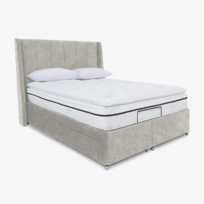 Furniture Village E-Motion Akira Adjustable Divan Base with Headboard - King Size - Daytona Stone