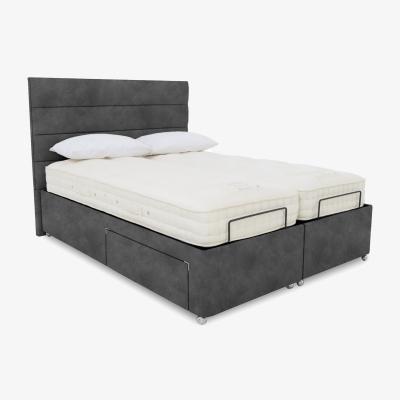 Furniture Village E-Motion Natsu Dual Adjustable Divan Base with Headboard - King Size - Dapple Mink