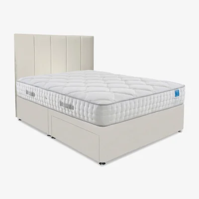Furniture Village Sleep Story - Memory Luxe Divan Set With 2 Drawer Storage - King Size - Plush Ecru