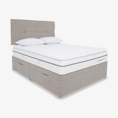Furniture Village Sleepeezee - Memory Sense 2300 Side Ottoman Divan Set - Double - Tweed Stone