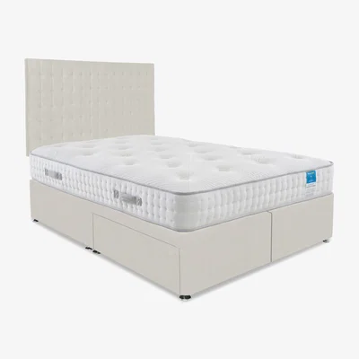 Furniture Village Sleep Story - Ergo Deluxe Divan Set With 2 Drawer Storage - Super King - Plush Ecru