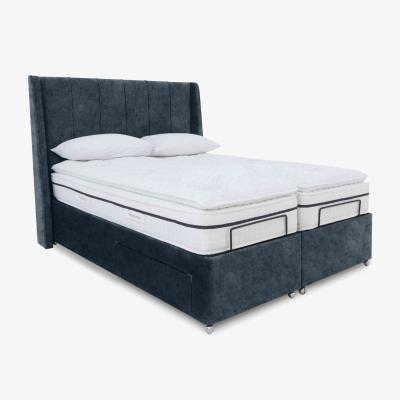 Furniture Village E-Motion Akira Dual Adjustable Divan Base with Headboard - Super King - Daytona Ocean