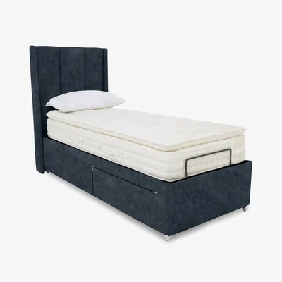 Furniture Village E-Motion Ryo Adjustable Divan Base With 2 Drawers with Headboard - Single - Daytona Ocean