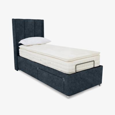 Furniture Village E-Motion Ryo Adjustable Divan Base with Headboard - Single - Daytona Ocean