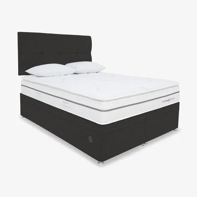 Furniture Village Sleepeezee - Memory Sense 2300 Power Ottoman Divan Set - King Size - Tweed Charcoal
