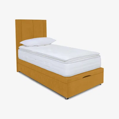 Furniture Village Sleep Story - Pocket Pillowtop Manual End Ottoman Divan Set - Small Single - Plush Corn