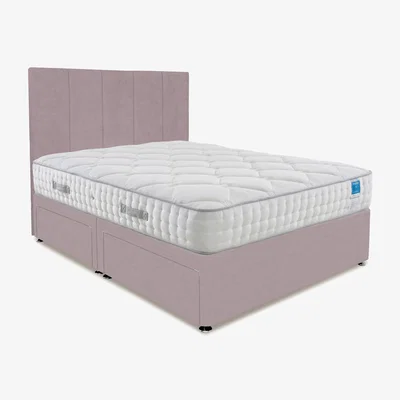 Furniture Village Sleep Story - Memory Luxe Divan Set With 4 Drawer Storage - King Size - Plush Lilac