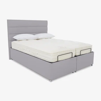 Furniture Village E-Motion Natsu Dual Adjustable Ottoman Divan Base with Headboard - Super King - Seven Lilac