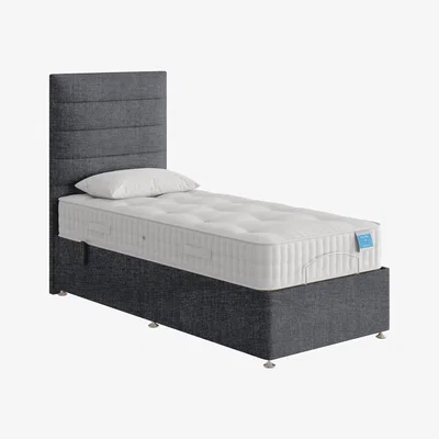 Furniture Village Sleep Story - Natural Comfort Adjustable Divan Bed With 2 Drawer Storage - Small Single - Earl Grey