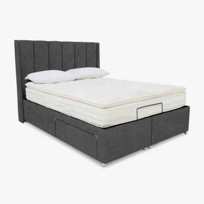 Furniture Village E-Motion Ryo Adjustable Divan Base with Headboard - King Size - Smokey Quartz