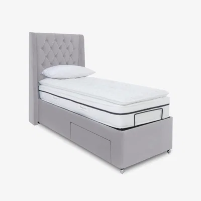 Furniture Village E-Motion Zen Dual Adjustable Divan Base with Massage Function and Headboard - Single - Seven Lilac