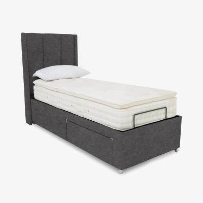 Furniture Village E-Motion Ryo Adjustable Divan Base With 2 Drawers with Headboard - Single - Smokey Quartz