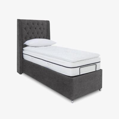 Furniture Village E-Motion Zen Dual Adjustable Ottoman Divan Base with Massage Function and Headboard - Single - Smokey Quartz