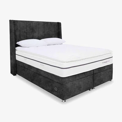 Furniture Village Sleepeezee - Memory Sense 2800 Power Ottoman Divan Set - Double - Daytona Coal
