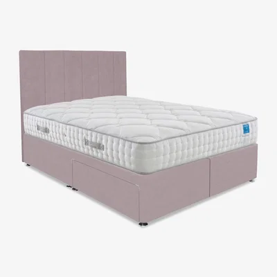 Furniture Village Sleep Story - Memory Luxe Divan Set With 2 Drawer Storage - Super King - Plush Lilac