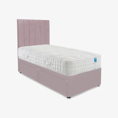 Furniture Village Sleep Story - Luxury Firm Divan Set With 2 Drawer Storage - Small Single - Plush Lilac