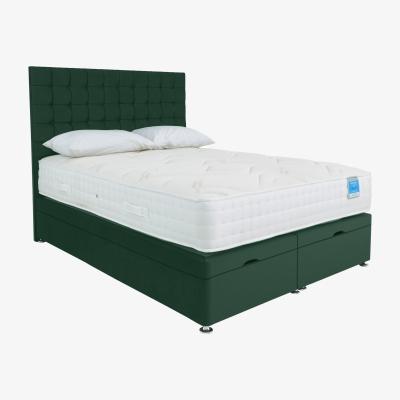 Furniture Village Sleep Story - Deluxe Firm End Ottoman Divan Set - Double - Plush Emerald