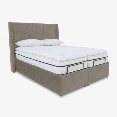 Furniture Village E-Motion Akira Dual Adjustable Divan Base With 2 Drawers with Headboard - King Size - Warm Onyx