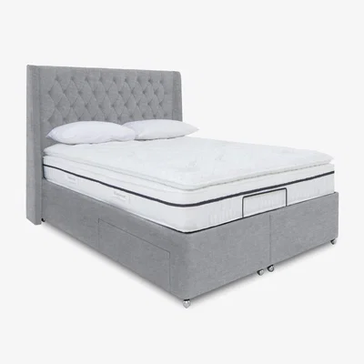Furniture Village E-Motion Zen Adjustable Divan Base with Headboard - King Size