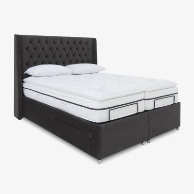 Furniture Village E-Motion Zen Dual Adjustable Divan Base with Headboard - Super King - Seven Anthracite