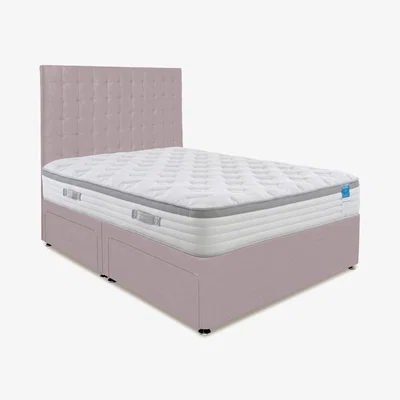Furniture Village Sleep Story - Hybrid 360 Divan Set With 4 Drawer Storage - Double - Plush Lilac