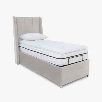 Furniture Village E-Motion Akira Adjustable Ottoman Divan Base with Headboard - Single - Shetland Pebble