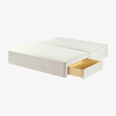 Feather & Black Harrison Spinks Classic Divan Base, Emperor - Greek Islands Chalk, 2 Drawers
