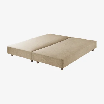 Feather & Black Harrison Spinks Premium Shallow Divan Base, Small Double - Herringbone Cotton
